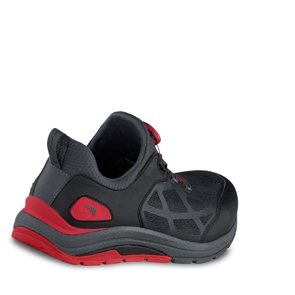 Red Wing CoolTech™ Athletics Safety Toe Work Men's Shoes Black / Red | ZA 177KOR